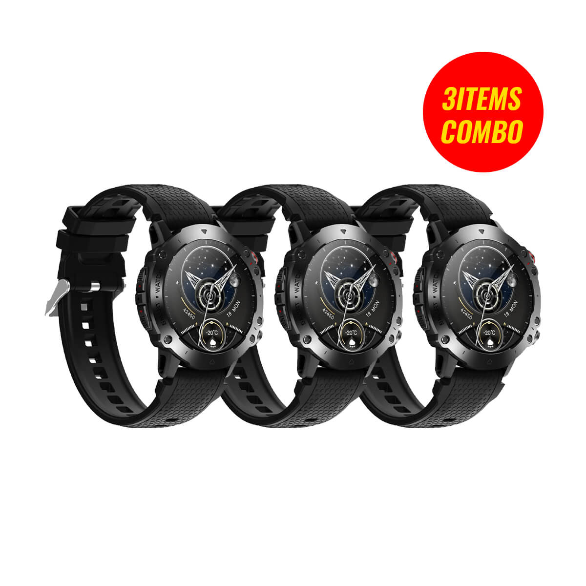 HW6 Sports Smartwatch (3 PCS Combo Bundle)