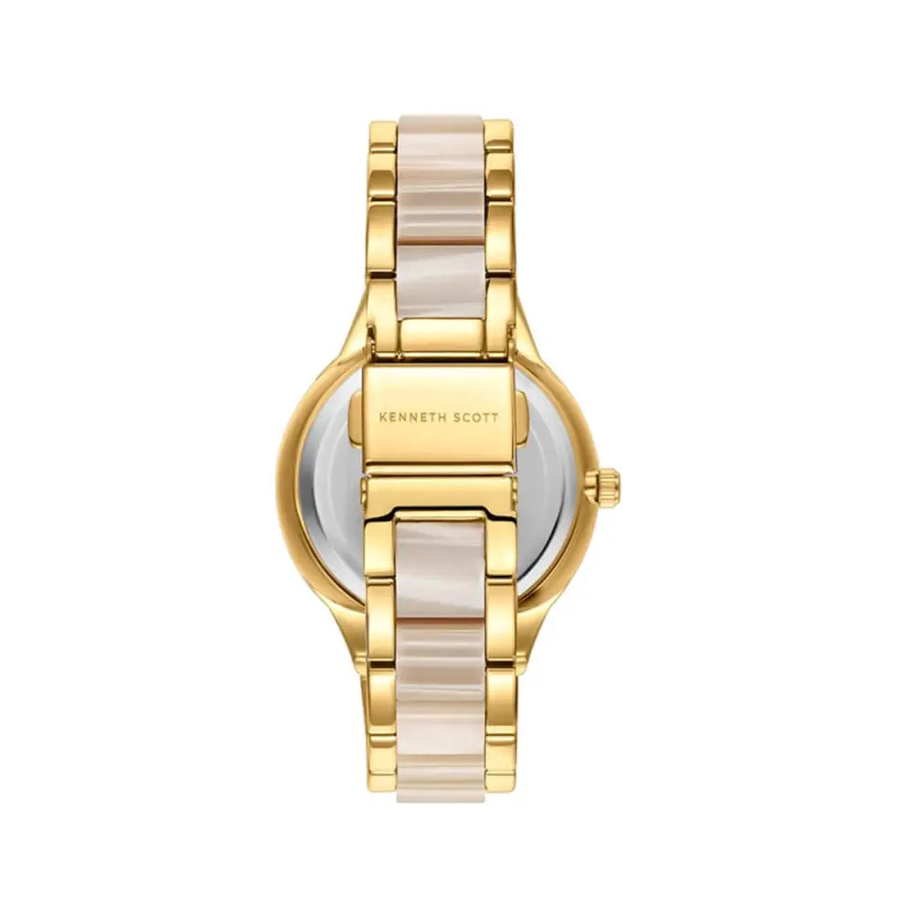Kenneth Scott Ladies Gold Dial Multi Function Watch - K24604-GCCI