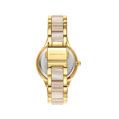Kenneth Scott Ladies Gold Dial Multi Function Watch - K24604-GCCI
