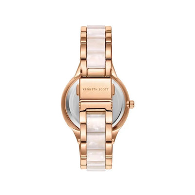 Kenneth Scott Ladies Rose Gold Dial Multi Function Watch - K24604-RCWW