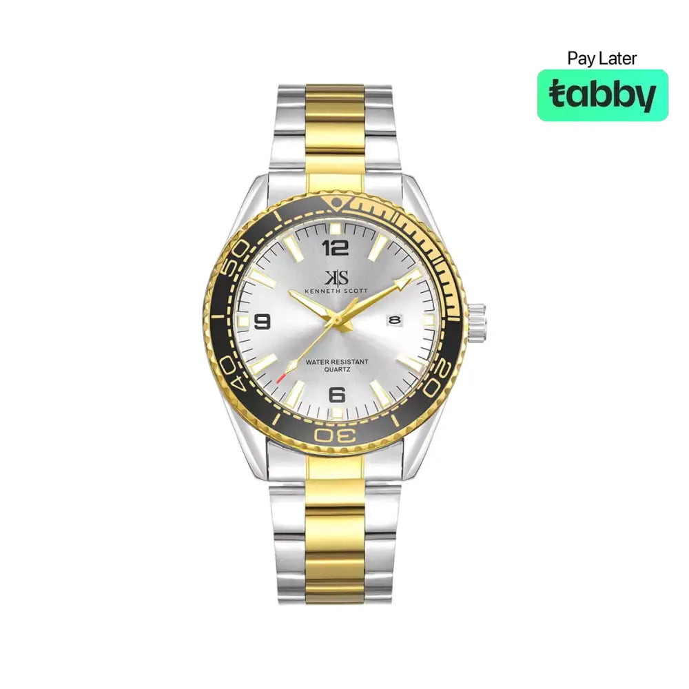Kenneth Scott Men’s Silver Dial Analog Watch - K23024-TBTSB