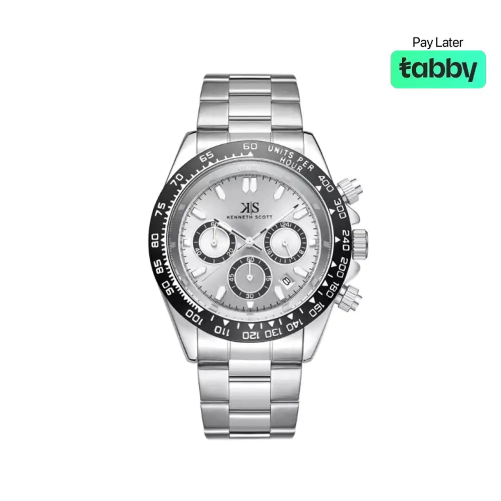 Kenneth Scott Men’s White Dial Multi Function Watch - K23123-SBSWB