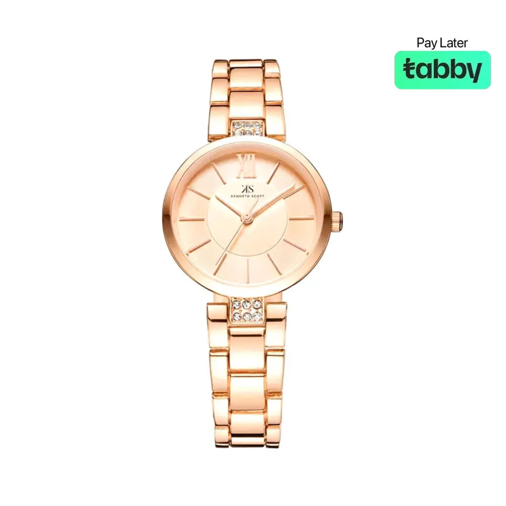 Kenneth Scott Rose Gold Analog Stainless Steel Strap Watch - K23533-RBKK