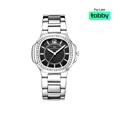 Kenneth Scott Women’s Black Dial Analog Watch - K24507-SBSB