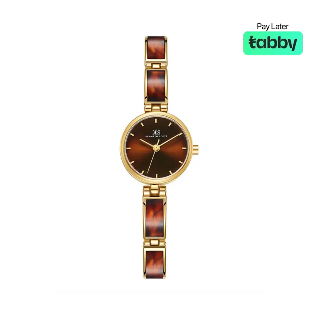 Kenneth Scott Women’s Gold Dial Analog Watch - K24502-GCDD