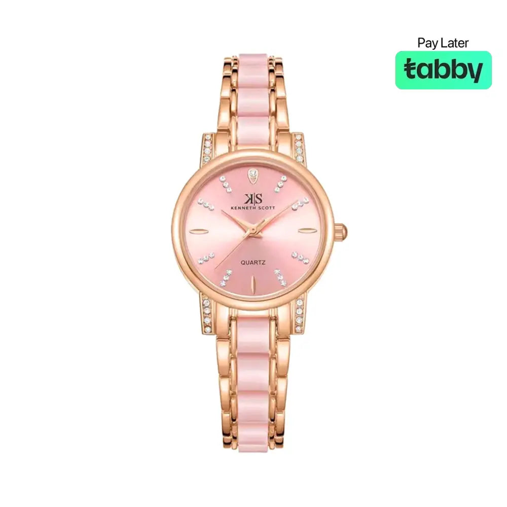 Kenneth Scott Women’s Pink Dial Analog Watch - K23547-KCPP
