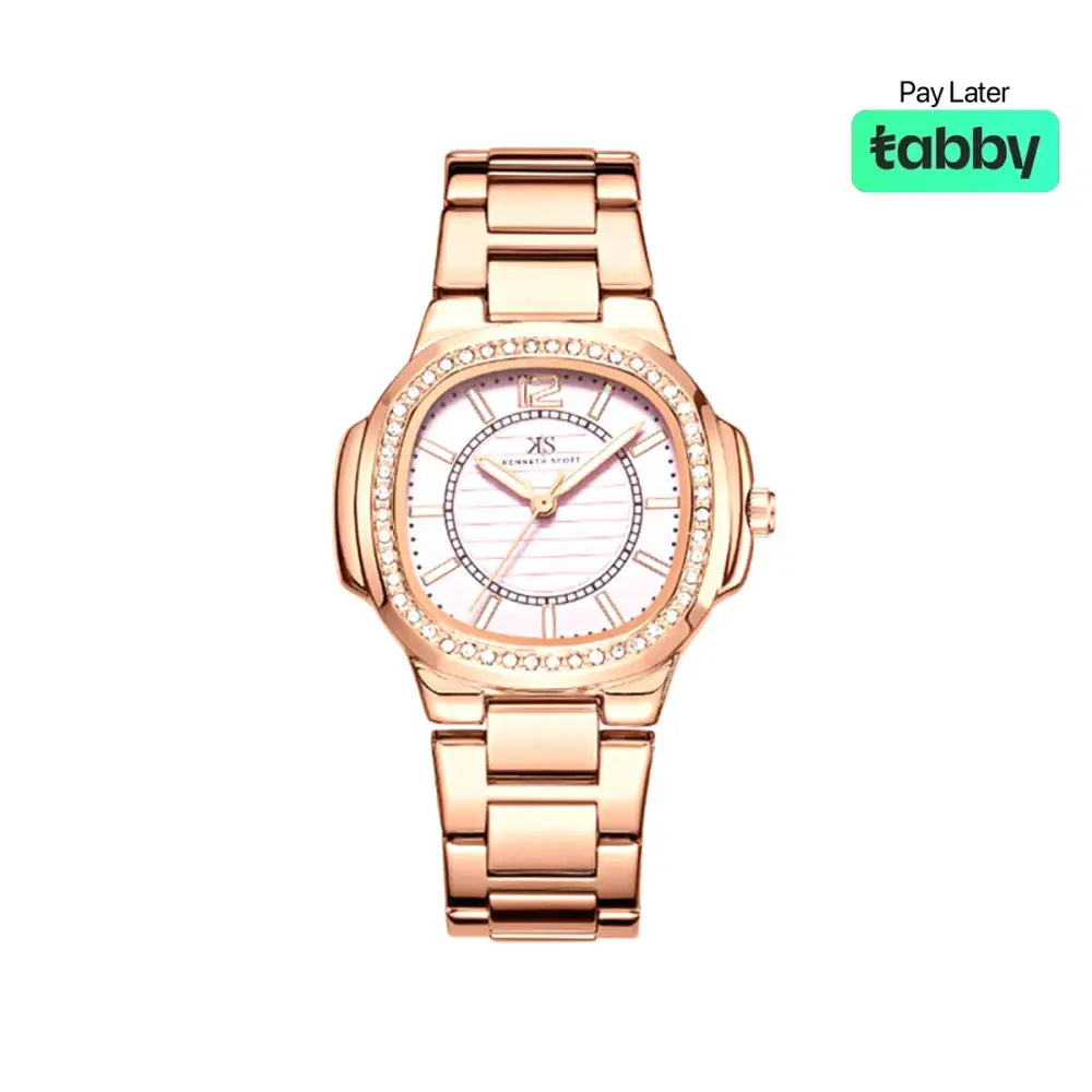 Kenneth Scott Women’s Pink Dial Analog Watch - K24507-RBKP