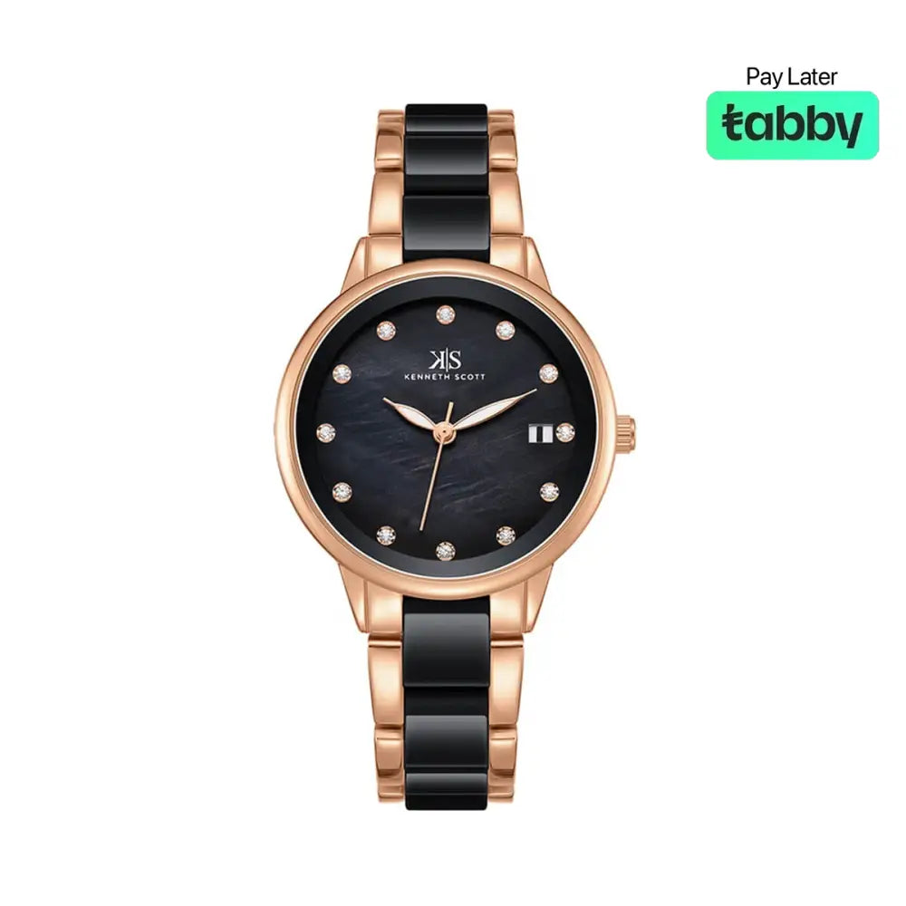 Kenneth Scott Women’s Rose Gold Dial Analog Watch - K24503-RCBM