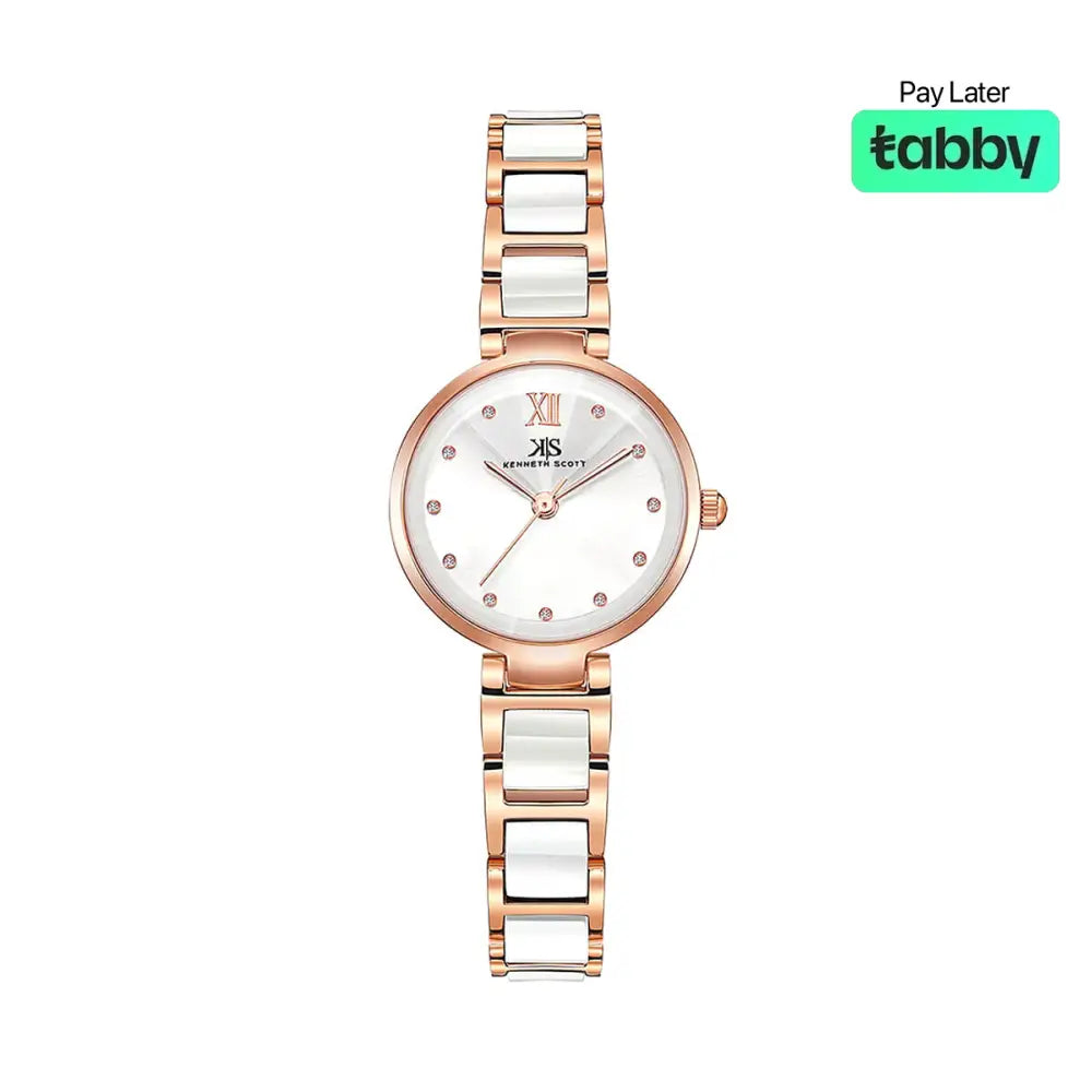 Kenneth Scott Women’s White Dial Analog Watch - K22531-KCWW