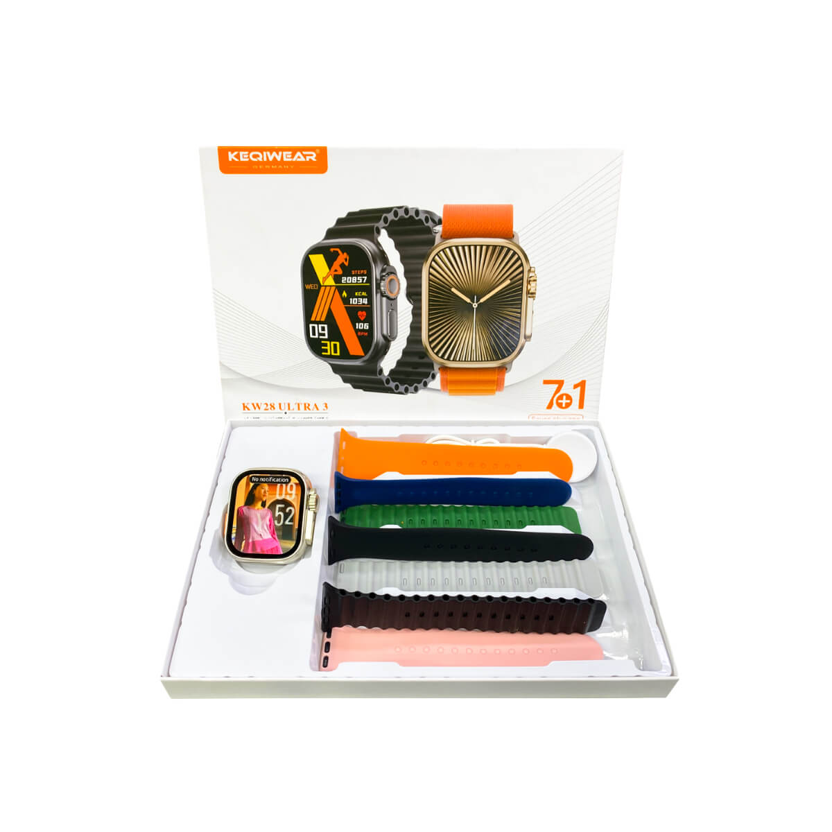 Keqiwear Smartwatch KW28 Ultra 3 with 7 Strap