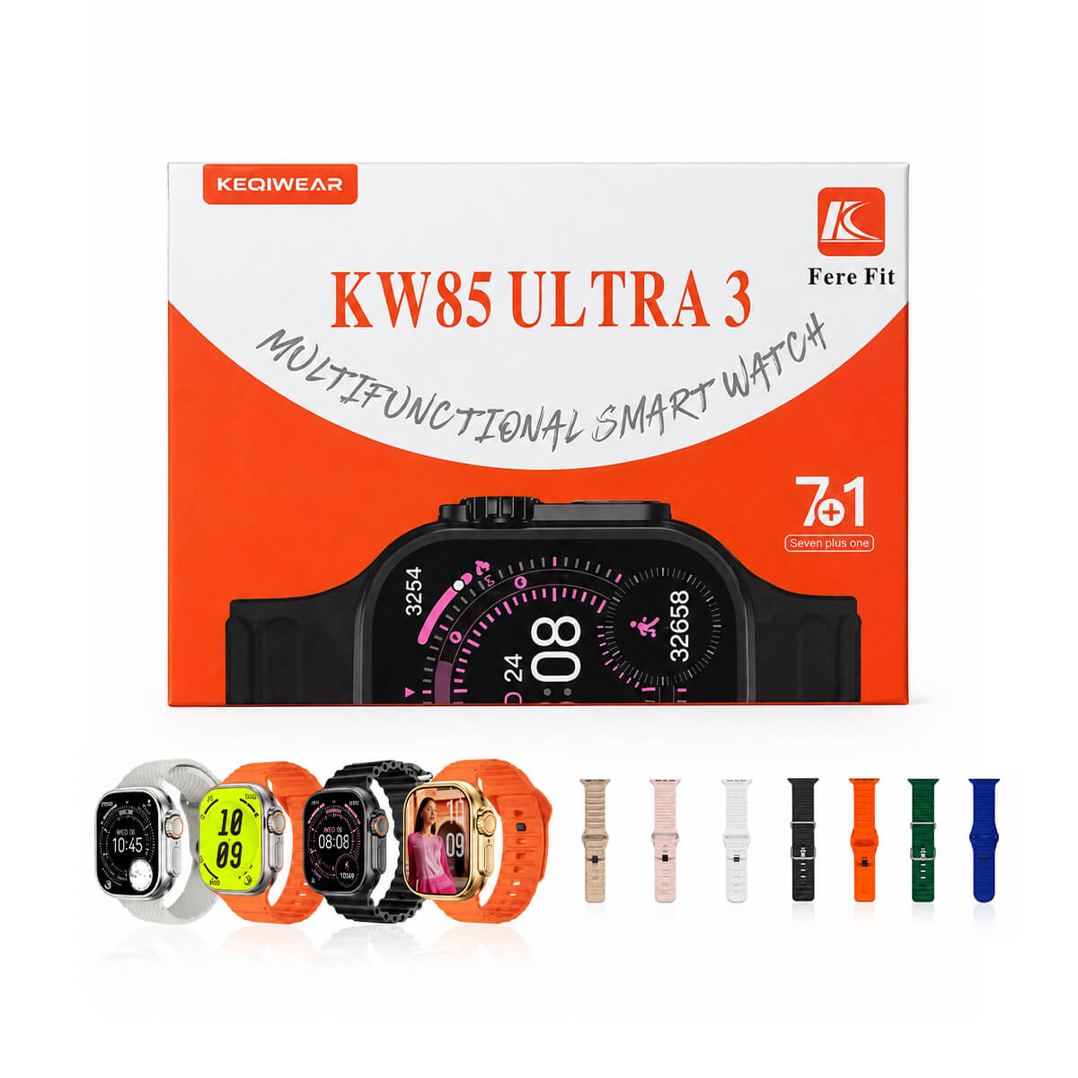 Keqiwear KW85 Ultra 3 7 Strap Smartwatch