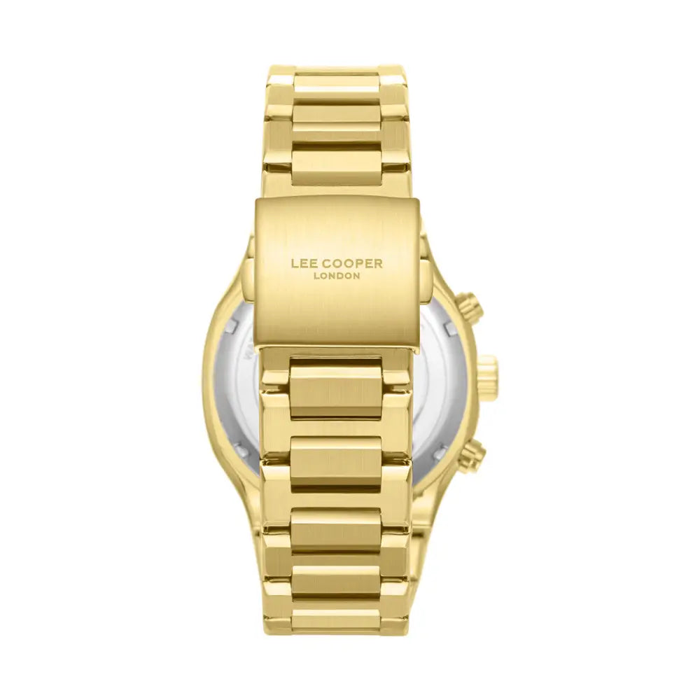 Lee Cooper Gents Multifunction Gold Case Gold Metal Band Silver Dial LC08146.130