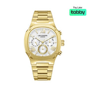 Lee Cooper Gents Multifunction Gold Case Gold Metal Band Silver Dial LC08146.130