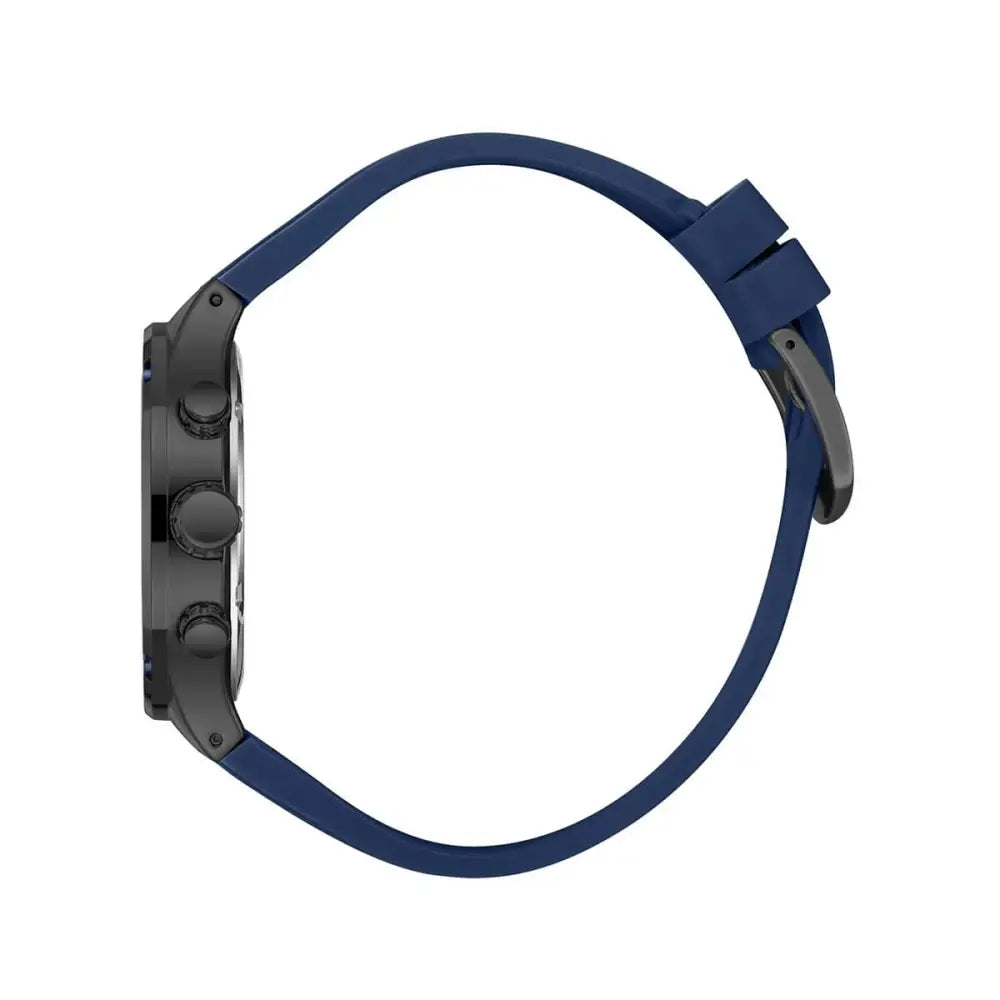 Lee Cooper Gents Multifunction Gun Case Dark Blue Silicone Band Dark Blue Dial LC08150.099