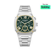 Lee Cooper Gents Multifunction Silver Case Silver Metal Band Dark Green Dial LC08146.390