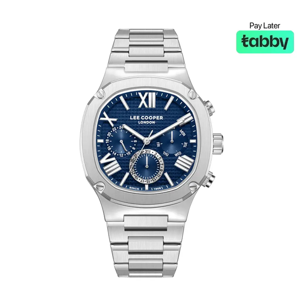 Lee Cooper Gents Multifunction Silver Case Silver Metal Band Silver Dial LC08146.330