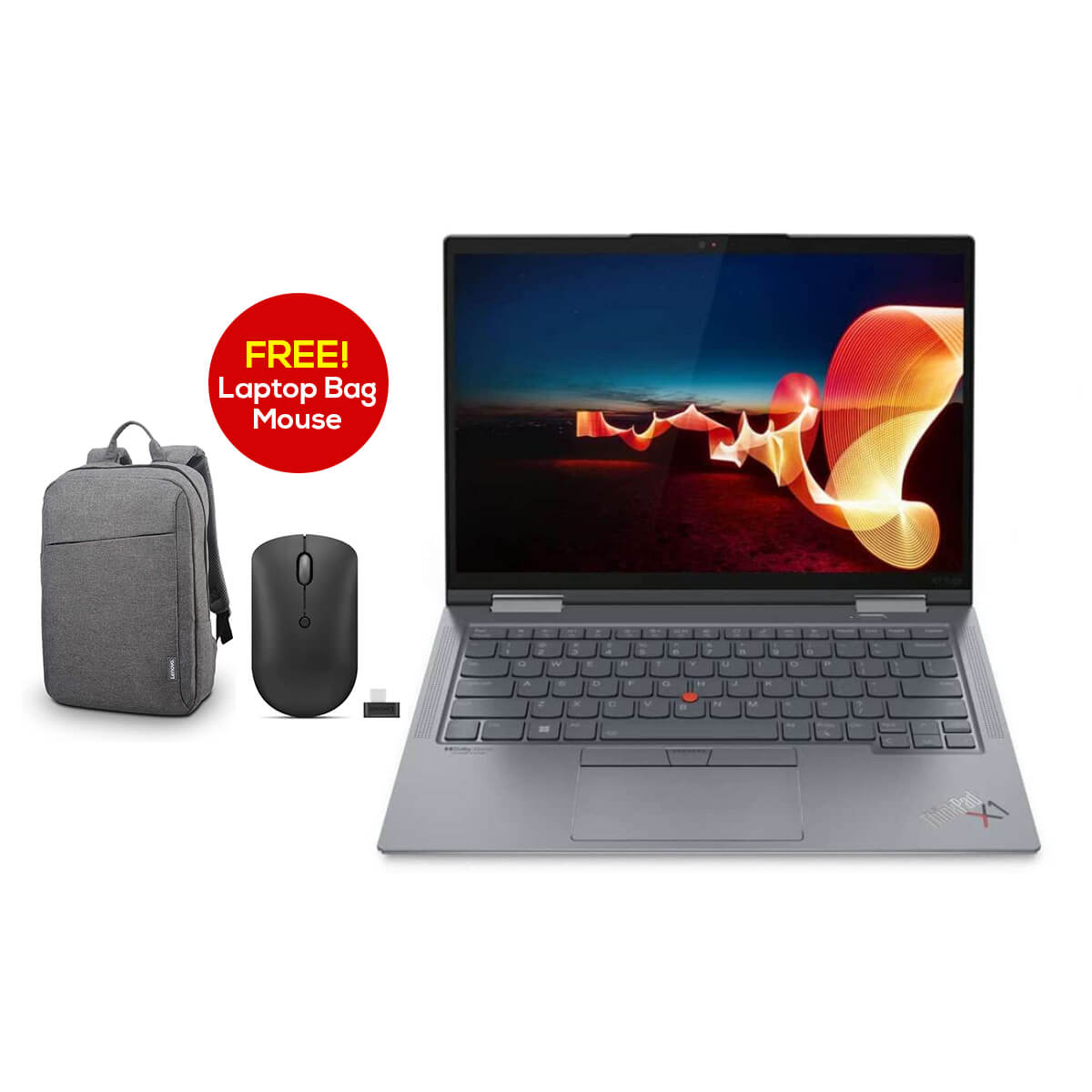 Used Lenovo ThinkPad X1 Yoga UltraBook Laptop (8GB RAM + 128GB SSD) Core i7 with Lenovo B210 Backpack, Lenovo 540 Mouse