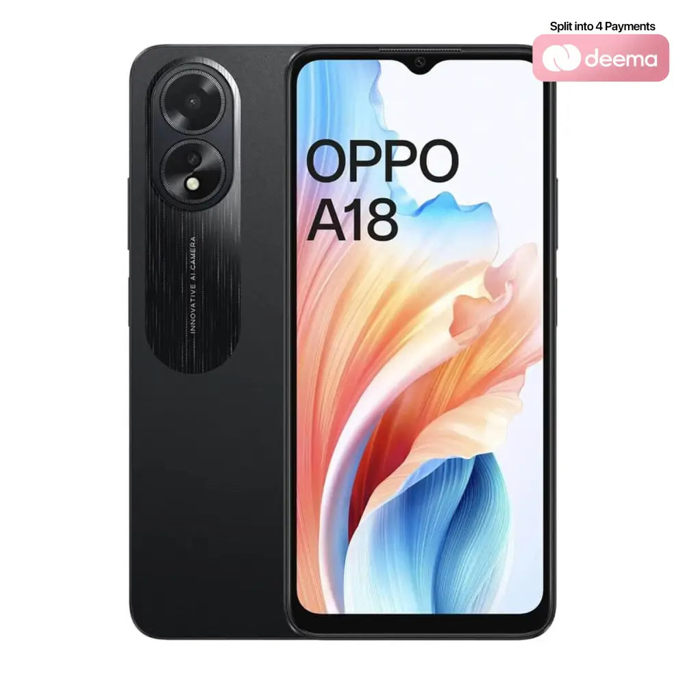 Oppo A18 (4GB RAM + 128GB Memory) - Glowing Black
