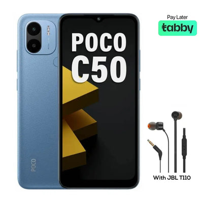 Poco C50 (2GB RAM + 32GB Memory) - Royal Blue with JBL Tune 110 Earphone