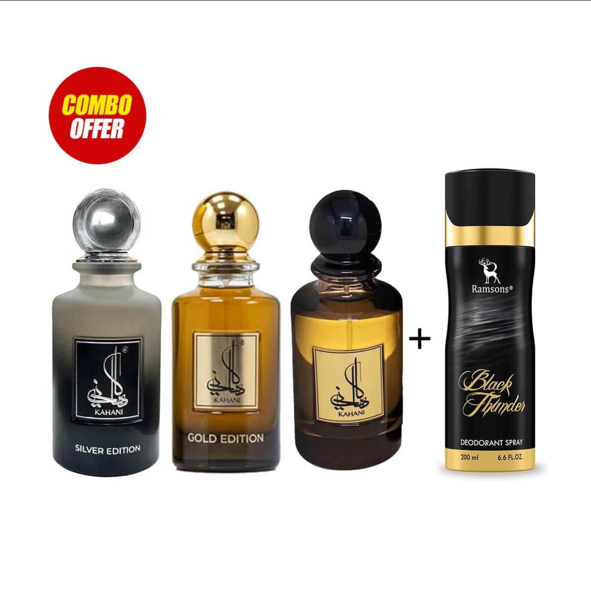 Zahrat Dubai Kahani, Kahani Silver, Kahani Gold Edition Perfum (3 Items Combo)
