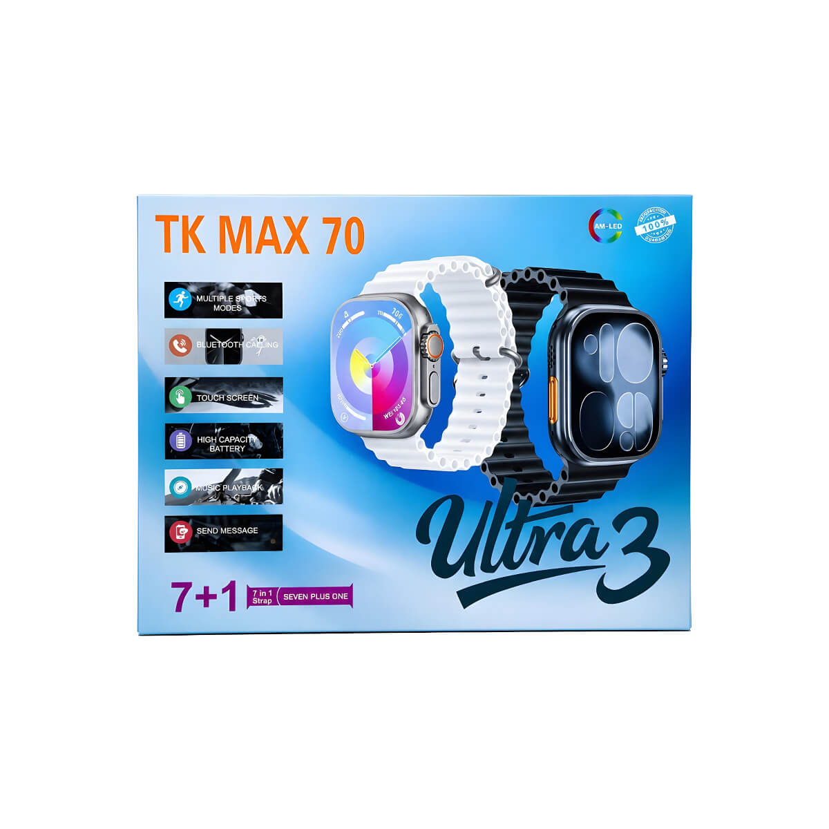 TK Max 70 Ultra 3 Smartwatch with 7 Straps