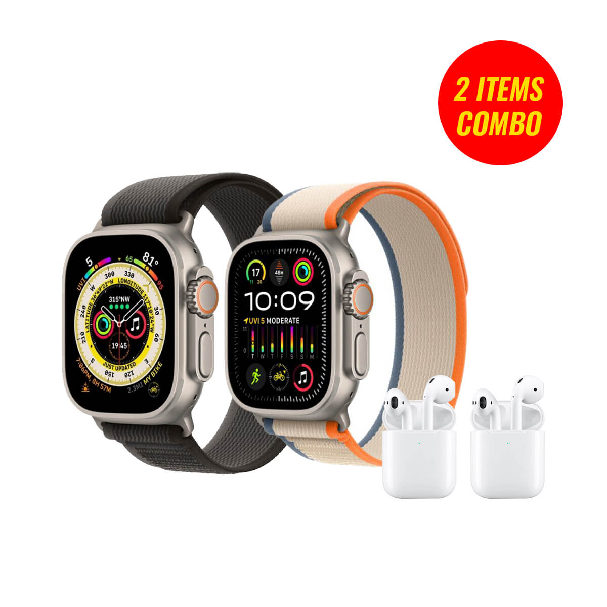 Oteeto TU96 Smart Duo Earbuds + Smartwatch (2 PCS Combo)