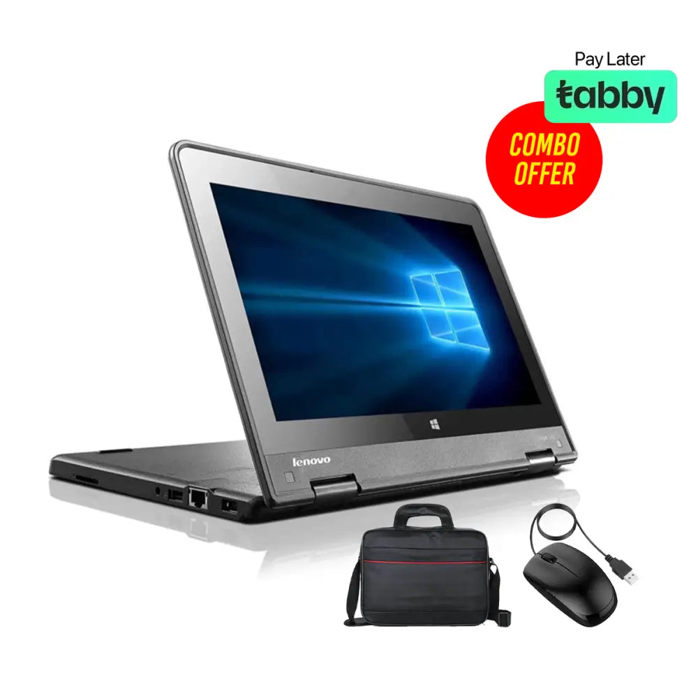 Used Lenovo Yoga 11e 4GB RAM + 500GB HDD Laptop (2 Items Combo Bundle)