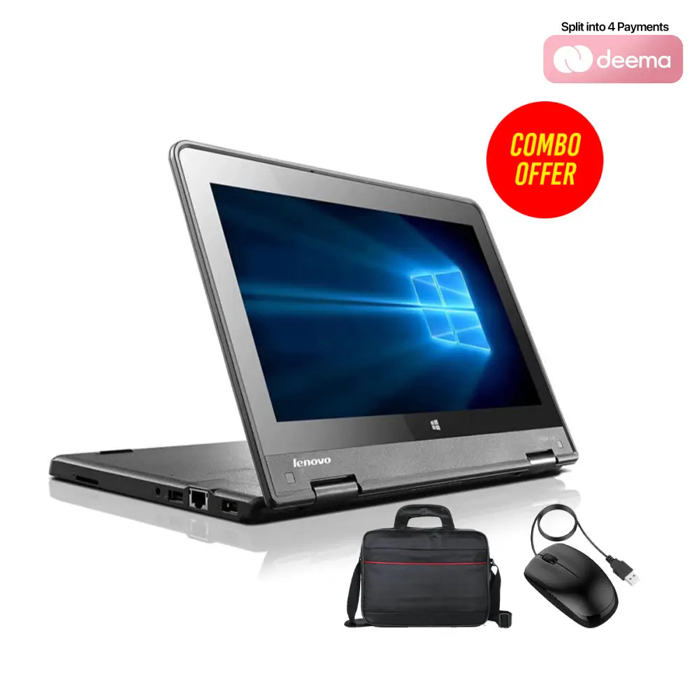 Used Lenovo Yoga 11e 4GB RAM + 500GB HDD Laptop (2 Items Combo Bundle)